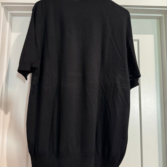 Raffi Linea Uomo Men's Knit Sweater Top Shirt ITALY Large Cotton Black Pullover - Picture 13 of 16